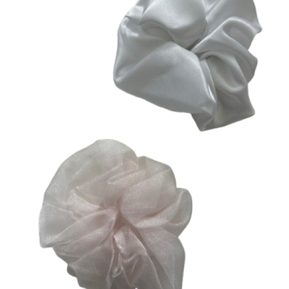 Rose and White Silk Organza Hair Accessories